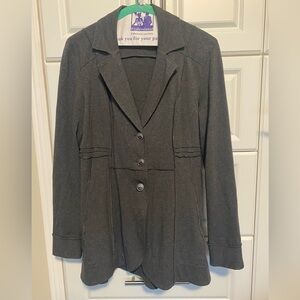 NIC+ZOE charcoal grey soft knit blazer size S